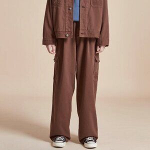 FOUND Unisex Dusky Western Cargo Brown Jeans Size 34